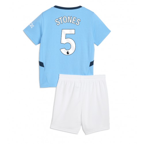 Dětský fotbalový dres Manchester City John Stones #5 2024-25 Domácí Krátký Rukáv (+ trenýrky)